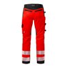 Fristads High Vis Handwerker Stretch-Hose Kl. 2 2707 PLU Größe D116 Warnschutz-Rot/Schwarz