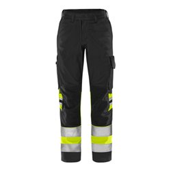 Fristads High Vis Green Hose Damen Kl. 1 2652 GPLU Größe 42 Warnschutz-Gelb/Schwarz