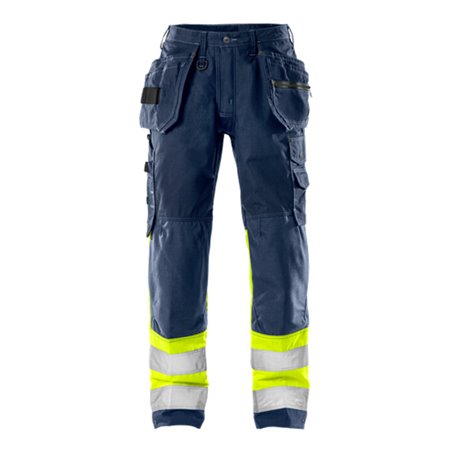 Fristads High Vis Handwerkerhose für Damen, Kl. 1 2172 NYC Größe 34 Warnschutz-Gelb/Marine