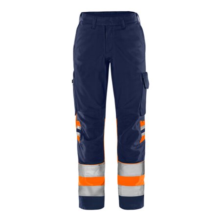 Fristads High Vis Green Hose Damen Kl. 1 2652 GPLU Größe 34 Warnschutz-Orange/Marine