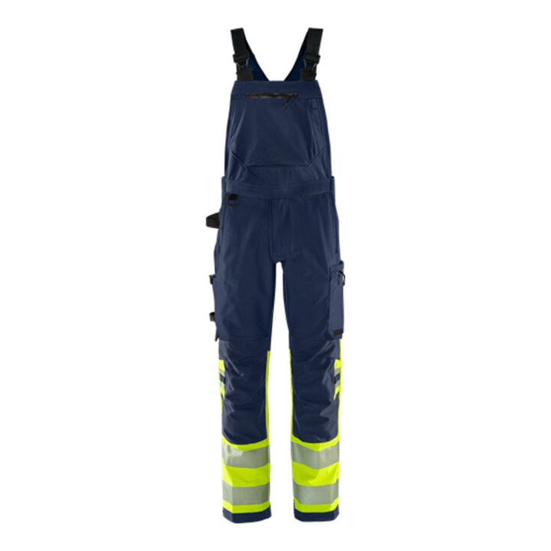 Fristads High Vis Green Stretch Latzhose Kl. 1 1032 GSTP Größe D84 Warnschutz-Gelb/Marine