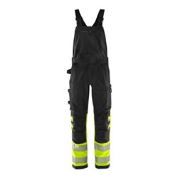 Fristads High Vis Green Stretch Latzhose Kl. 1 1032 GSTP Größe C154 Warnschutz-Gelb/Schwarz