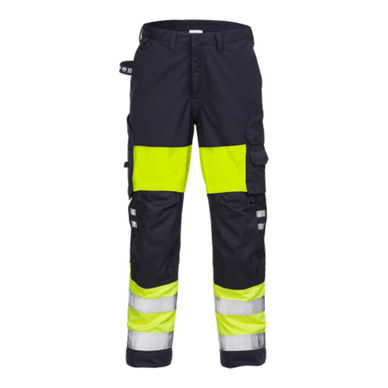 Fristads Flamestat High Vis Hose Damen Kl. 1 2776 ATHS Größe 50 Warnschutz-Gelb/Marine