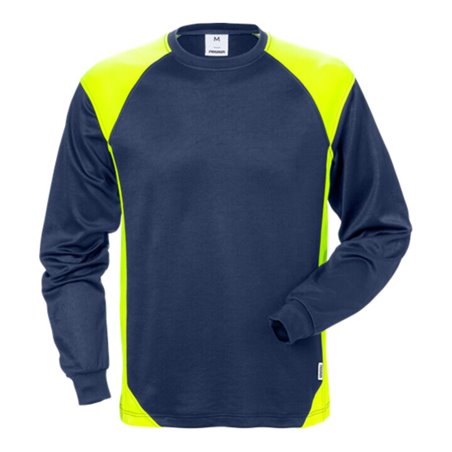 Fristads Langarm-T-Shirt 7071 THV Größe 4XL Marine/Warnschutz-Gelb