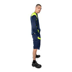 Fristads Langarm-T-Shirt 7071 THV Größe 4XL Marine/Warnschutz-Gelb