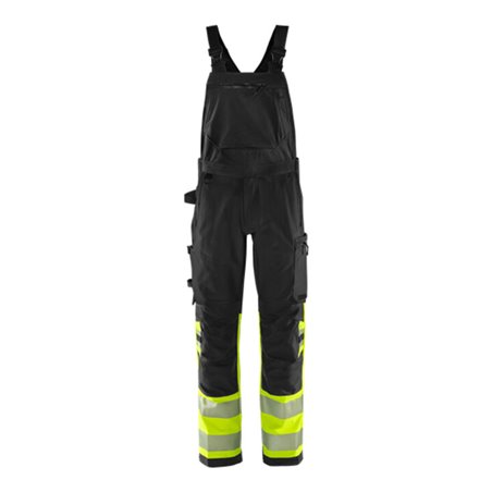 Fristads High Vis Green Stretch Latzhose Kl. 1 1032 GSTP Größe C54 Warnschutz-Gelb/Schwarz