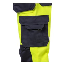 Fristads Flame High Vis Handwerkerhosen Damen Kl. 2 2589 FLAM Größe 34 Warnschutz-Gelb/Marine