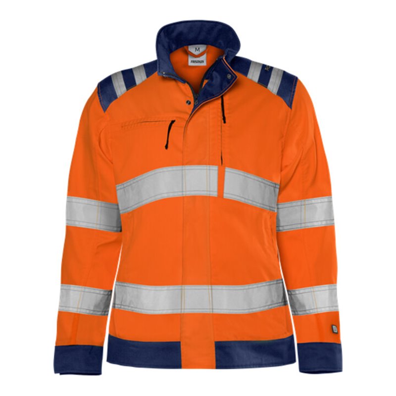 Fristads High Vis Green Jacke Damen Kl. 3 4068 GPLU Größe 4XL Warnschutz-Orange/Marine
