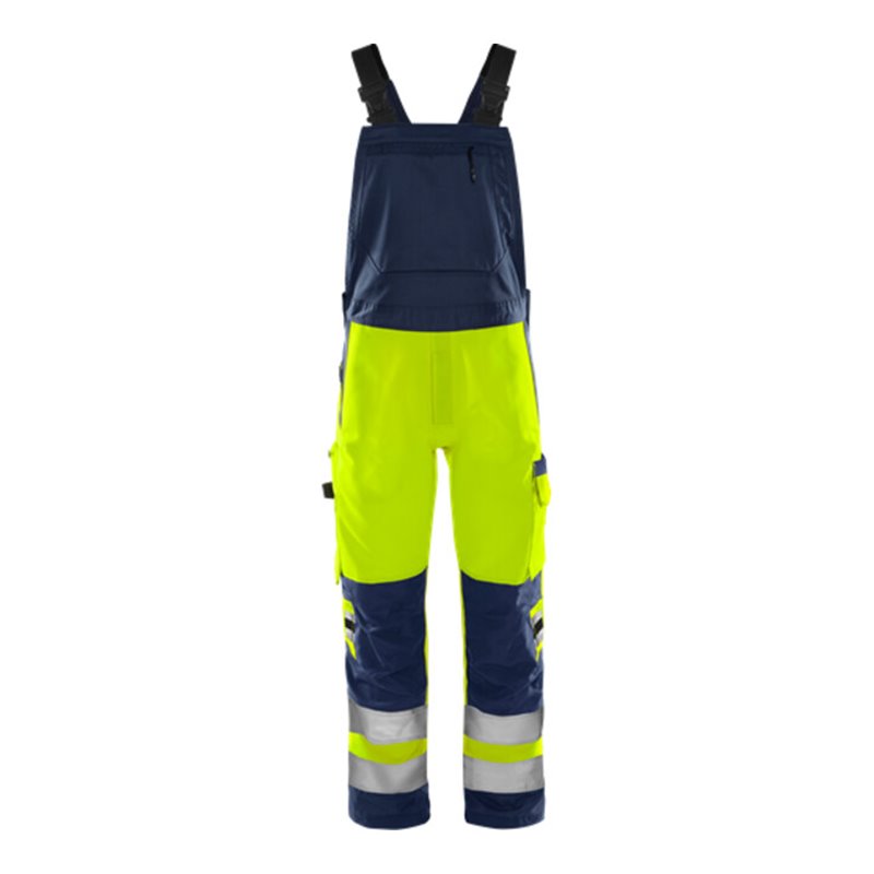 Fristads High Vis Green Latzhose Kl. 2 1030 GPLU Größe C148 Warnschutz-Gelb/Marine