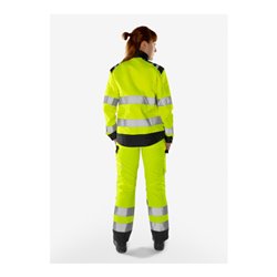 Fristads High Vis Green Jacke Damen Kl. 3 4068 GPLU Größe XL Warnschutz-Orange/Grau