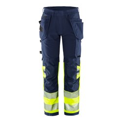 Fristads High Vis Green Handwerker Stretchhose Kl. 1 2643 GSTP Größe C152 Warnschutz-Gelb/Marine