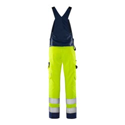 Fristads High Vis Green Latzhose Kl. 2 1030 GPLU Größe C46 Warnschutz-Gelb/Marine