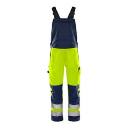Fristads High Vis Green Latzhose Kl. 2 1030 GPLU Größe C48 Warnschutz-Gelb/Marine