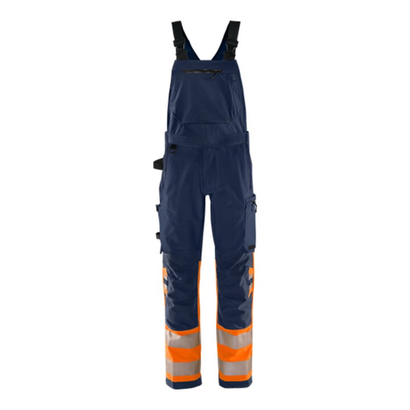 Fristads High Vis Green Stretch Latzhose Kl. 1 1032 GSTP Größe D104 Warnschutz-Orange/Marine