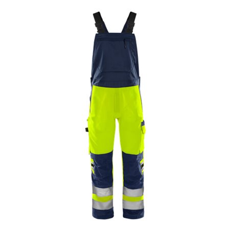 Fristads High Vis Green Latzhose Kl. 2 1030 GPLU Größe C60 Warnschutz-Gelb/Marine