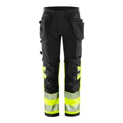 Fristads High Vis Green Handwerker Stretchhose Kl. 1 2643 GSTP Größe C58 Warnschutz-Gelb/Schwarz