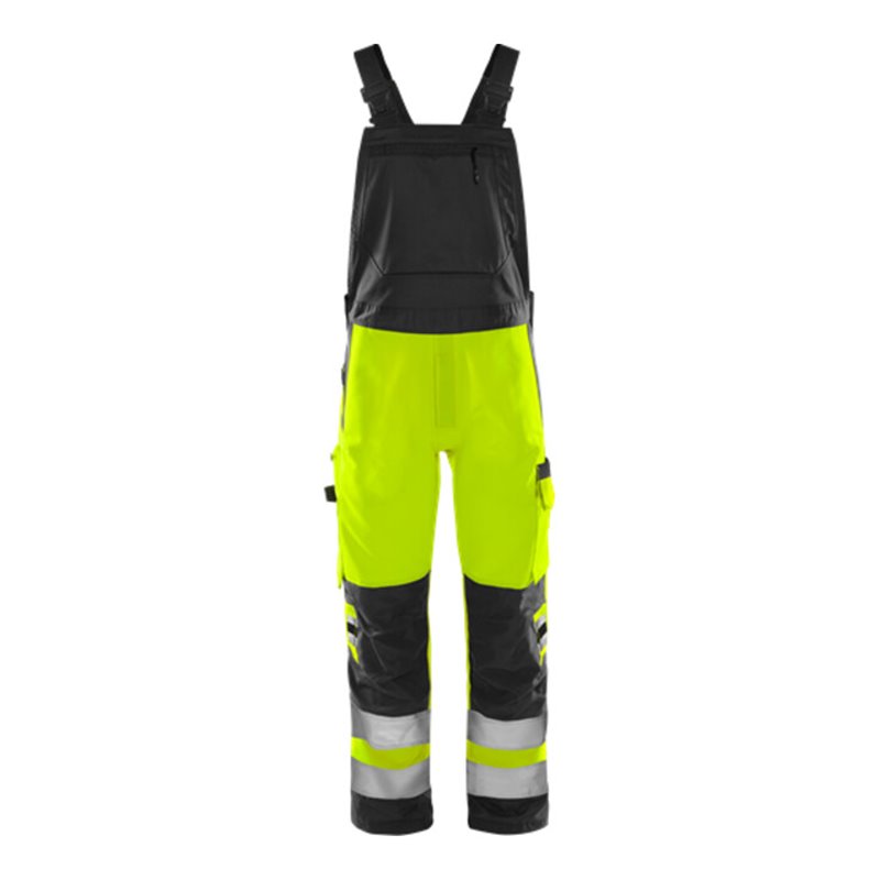 Fristads High Vis Green Latzhose Kl. 2 1030 GPLU Größe D104 Warnschutz-Gelb/Schwarz