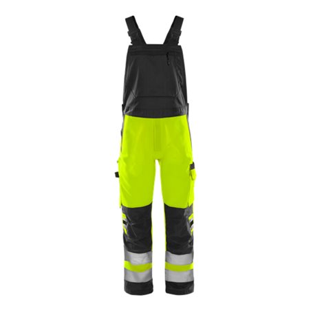 Fristads High Vis Green Latzhose Kl. 2 1030 GPLU Größe D104 Warnschutz-Gelb/Schwarz