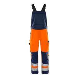 Fristads High Vis Green Latzhose Kl. 2 1030 GPLU Größe C154 Warnschutz-Orange/Marine