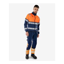 Fristads High Vis Green Handwerker Stretchhose Kl. 1 2643 GSTP Größe C154 Warnschutz-Orange/Marine
