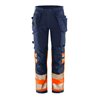 Fristads High Vis Green Handwerker Stretchhose Kl. 1 2643 GSTP Größe C52 Warnschutz-Orange/Marine