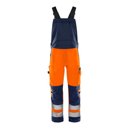 Fristads High Vis Green Latzhose Kl. 2 1030 GPLU Größe C60 Warnschutz-Orange/Marine