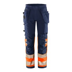 Fristads High Vis Green Handwerker Stretchhose Kl. 1 2643 GSTP Größe D112 Warnschutz-Orange/Marine