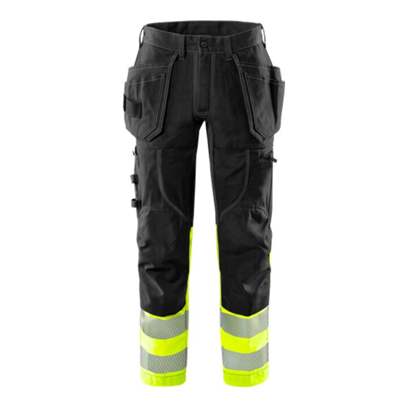 Fristads High Vis Handwerker Stretch-Hose Kl.1 2608 FASG Größe C50 Warnschutz-Gelb/Schwarz