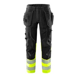 Fristads High Vis Handwerker Stretch-Hose Kl.1 2608 FASG Größe C62 Warnschutz-Gelb/Schwarz