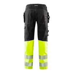 Fristads High Vis Handwerker Stretch-Hose Kl.1 2608 FASG Größe C62 Warnschutz-Gelb/Schwarz
