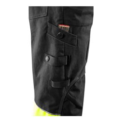 Fristads High Vis Handwerker Stretch-Hose Kl.1 2608 FASG Größe C62 Warnschutz-Gelb/Schwarz