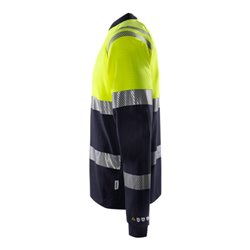 Fristads Flamestat High Vis Langarm-T-Shirt Kl. 1 7107 TFL Größe 4XL Warnschutz-Gelb/Marine