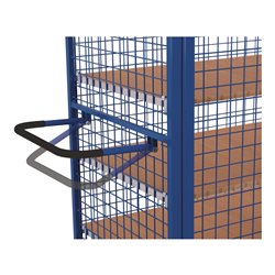 VARIOfit Etagenwagen fest verschweißt Drahtgitterwände, Doppelflügeltür mit Drehgriff-Verschluss