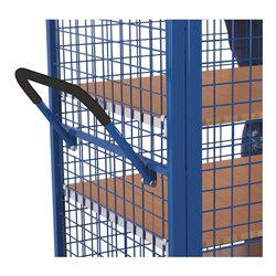 VARIOfit Etagenwagen fest verschweißt Drahtgitterwände, Doppelflügeltür mit Drehgriff-Verschluss