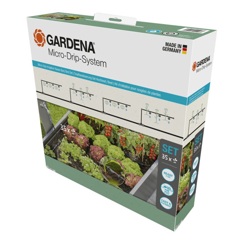 Gardena Micro-Drip-System Tropfbewässerung Set Hochbeet/Beet (35 Pflanzen)