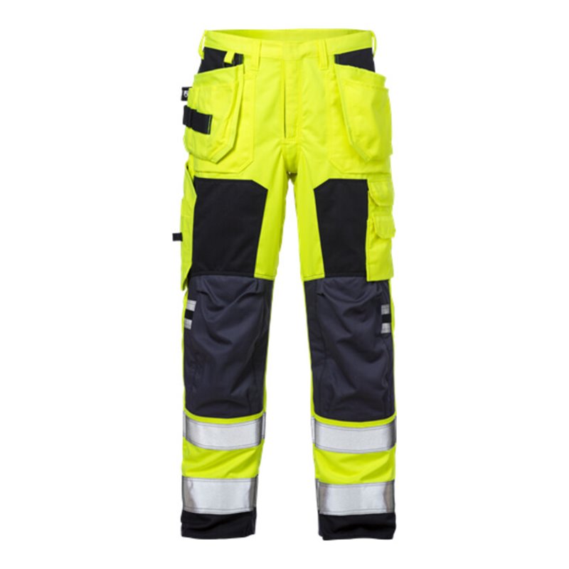 Fristads Flamestat High Vis Handwerkerhose Damen Kl. 2 2775 ATHS Größe 46 Warnschutz-Gelb/Marine