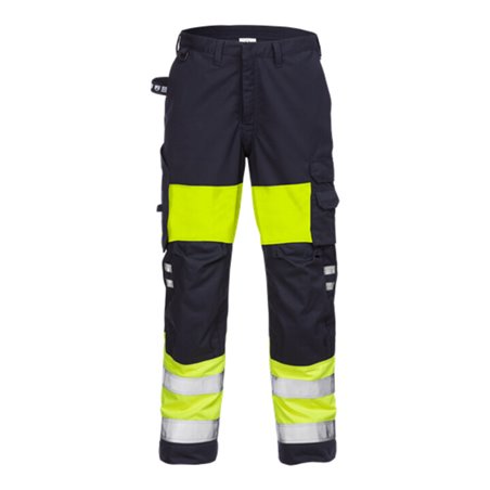 Fristads Flamestat High Vis Hose Damen Kl. 1 2776 ATHS Größe 40 Warnschutz-Gelb/Marine