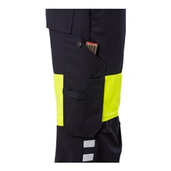 Fristads Flamestat High Vis Hose Damen Kl. 1 2776 ATHS Größe 40 Warnschutz-Gelb/Marine
