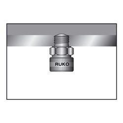 Ruko Ablaßkupplung abgewinkelt 90° für Ventilschrauben M 12 - M 22