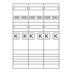 Hager Komplettfeld 1050mm,3-feld,6ZP ZL3EF16N