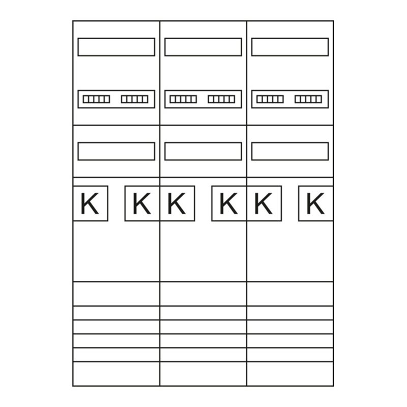 Hager Komplettfeld 1050mm,3-feld,6ZP ZL3EF16N