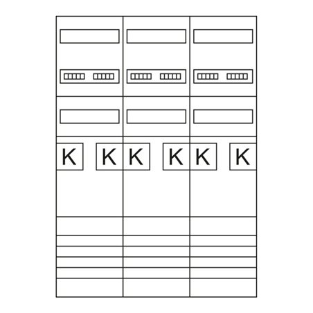 Hager Komplettfeld 1050mm,3-feld,6ZP ZL3EF16N