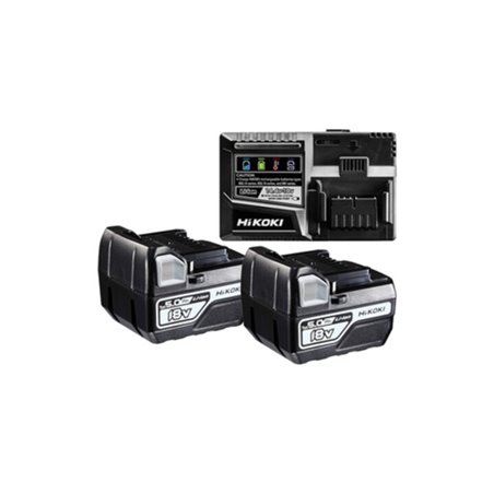 HiKOKI 2 Akkus 18 V 5,0 Ah BSL1850C + Ladegerät UC18YSL