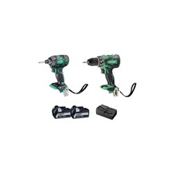 HiKOKI Akku-Combo-Kit (HSC III) KC18DBDLWDZ mit Akku-Bohrschrauber, Akku-Schlagschrauber, 2x Akkus und Ladegerät