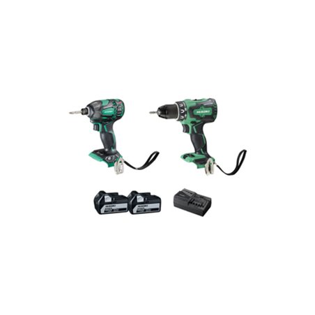 HiKOKI Akku-Combo-Kit (HSC III) KC18DBDLWDZ mit Akku-Bohrschrauber, Akku-Schlagschrauber, 2x Akkus und Ladegerät