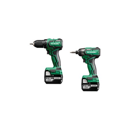 HiKOKI Combo-Kit Akku-Bohrschrauber + Schlagschrauber KC18DD + 2x Akkus BSL1850C