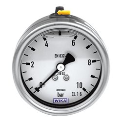 Riegler Glyzerinmano, CrNi-Stahl, G 1/4 hinten zentrisch, 0-10,0 bar, Ã˜63