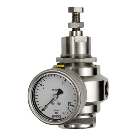Riegler Edelstahl-Druckregler, 1.4401, BG 4, G 1, 1,7 - 17,5 bar