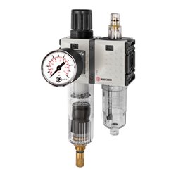 Riegler WE 2-tlg. »FUTURA-mini«, PC-Beh., Standardmano, G 1/4, 0,5-10, VA