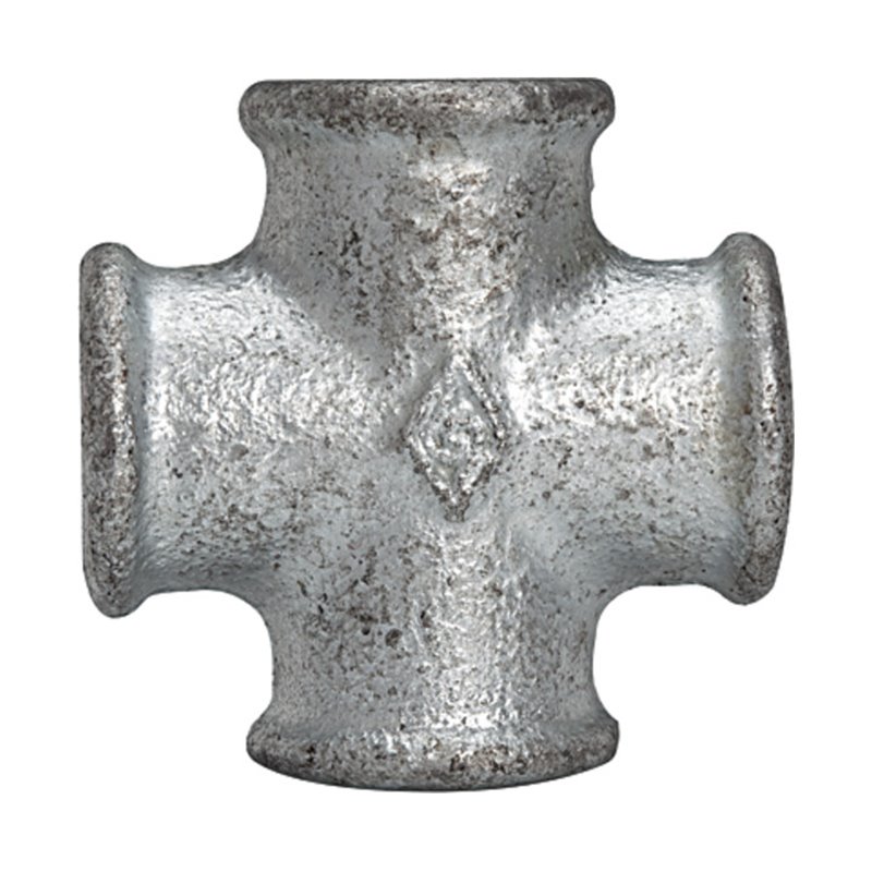 Riegler Kreuzstück 180, 4 x IG, Rp 3, schwarzer Temperguss feuerverz.